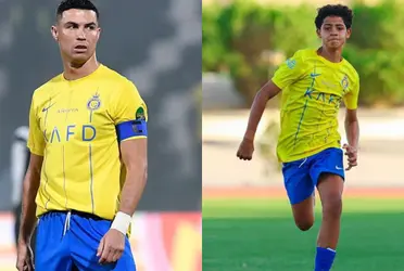 Cristiano Jr. already follows the step of his father in Al Nassr's Academy.