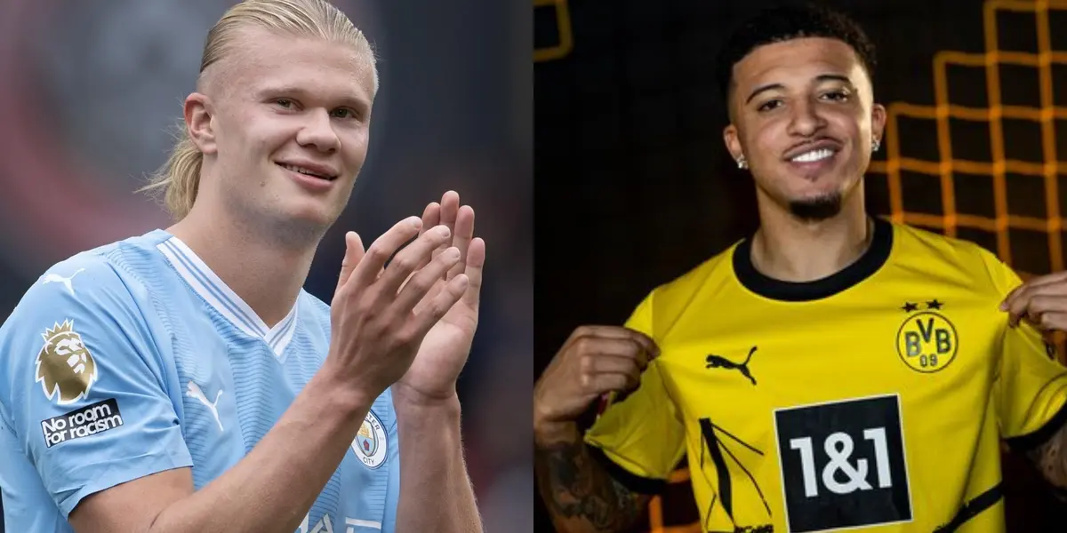 Erling Haaland celebrated Jadon Sancho's arrival to Borussia Dortmund through his personal social media.
