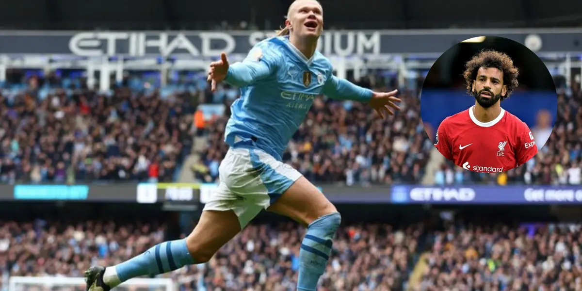 Erling Haaland is ahead of Mohamed Salah in the Premier League top scorers table.