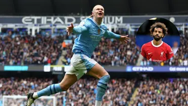 Erling Haaland is ahead of Mohamed Salah in the Premier League top scorers table.