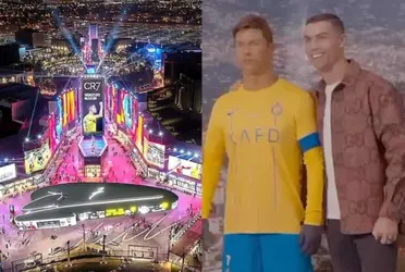 The Portuguese forward visited the CR7 Signature Museum and posed with his double, which can be seen wearing the Al Nassr shirt.